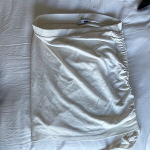 Fashion Nova Cream Ruched Skirt